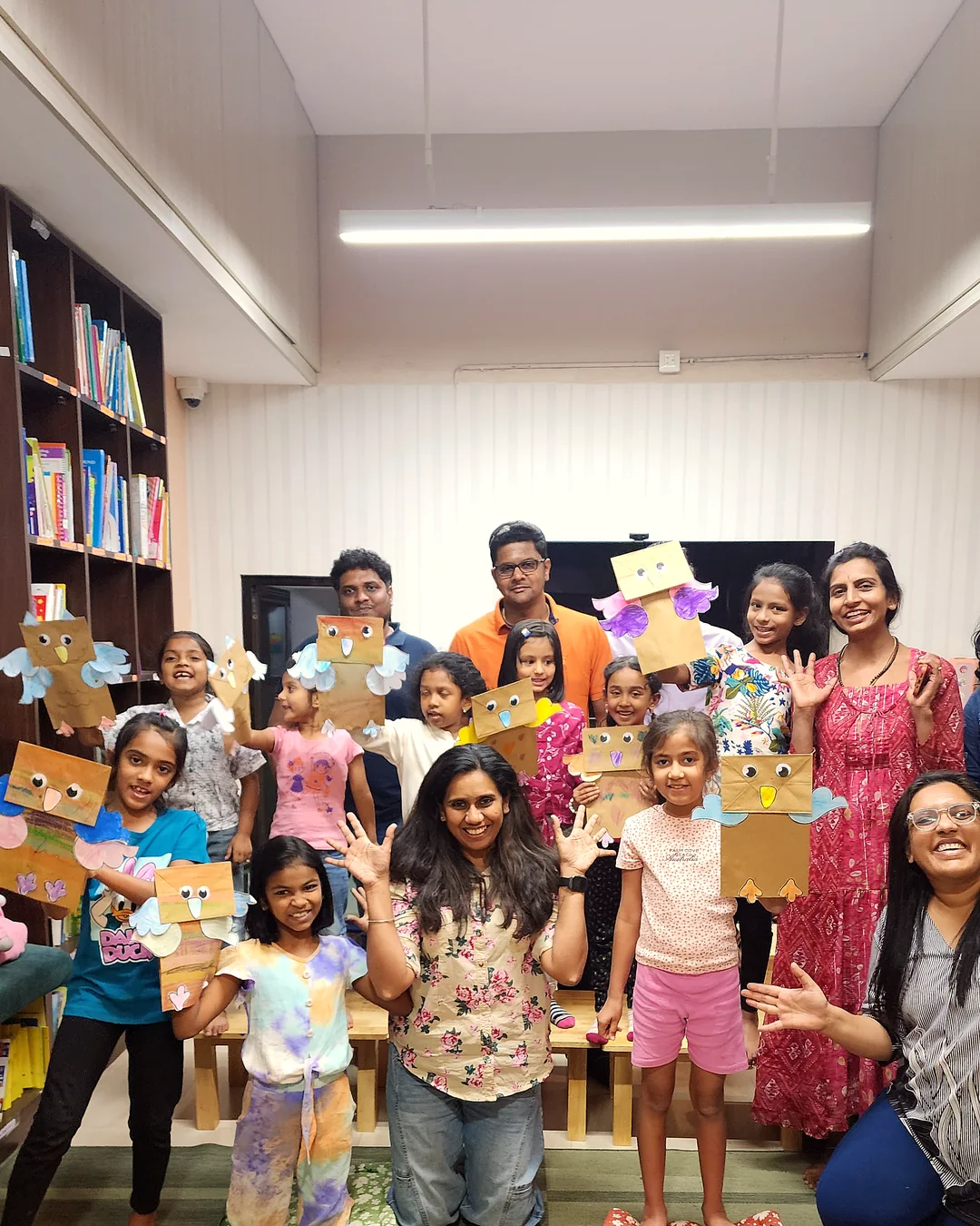 Children showing craft work